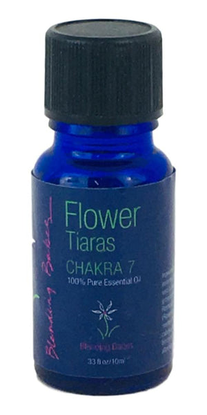 Flowers And Tiaras Essential Oil Blend, Chakra 7, the Crown Chakra, is the highest chakra, and it lends to our ability to be fully connected spiritually, our inner and outer beauty, and blis